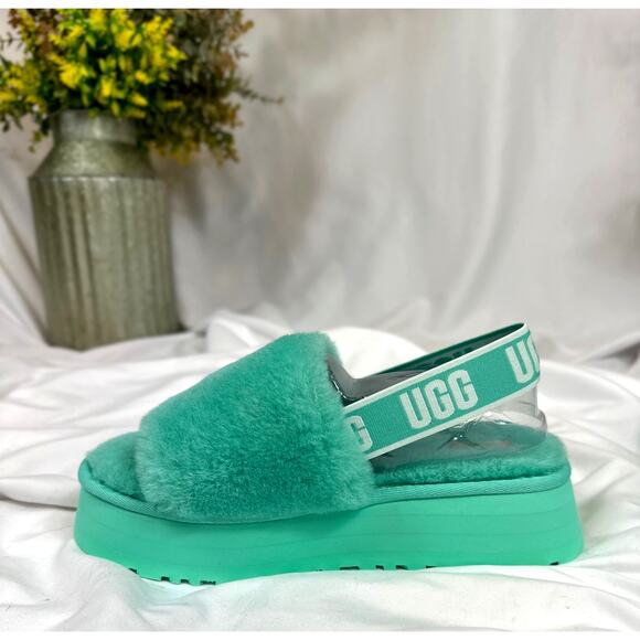 Ugg Disco Slide Platform Back Strap Boho Retro Mint Green 8 - Picture 1 of 16